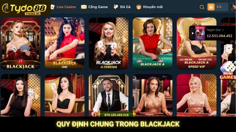 Quy định chung trong blackjack