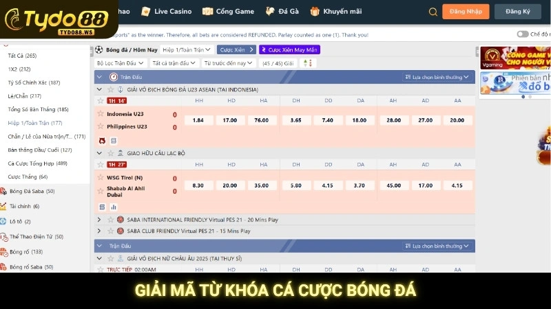 Giải mã từ khóa cá cược bóng đá