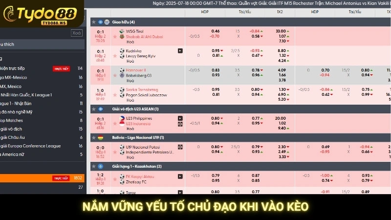 Cách vào kèo bóng đá chuẩn - Hướng dẫn từ A-Z cho lính mới 3 Nắm vững yếu tố chủ đạo khi vào kèo
