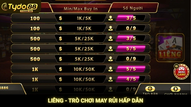 Liêng online - Trải nghiệm game bài kịch tính tại Tydo88 2 Liêng - Trò chơi may rủi hấp dẫn