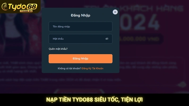 Nạp tiền Tydo88 - Hướng dẫn lên điểm trong vòng 1 phút 1 Nạp tiền Tydo88 siêu tốc, tiện lợi