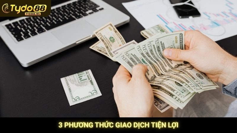 Rút tiền Tydo88 - An toàn, siêu tốc về tài khoản trong 3 phút 2 3 phương thức giao dịch tiện lợi